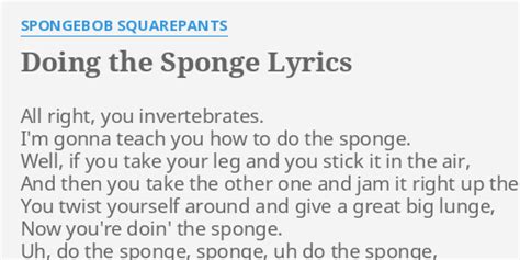 doing the sponge lyrics